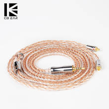 KBEAR-Cable de expansión de 24 núcleos para auriculares, Cable plateado 4N con Cable de 3,5/2,5/4,4mm con MMCX/2Pin/QDC/TFZ kz zs10 timeless 2024 - compra barato