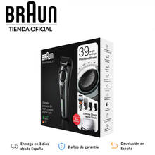 Braun BT7220, Cortapelos profesional hombre, Recortadora barba, Recortadores de pelo, Dial de precisión, 4 accesorios, 39 ajustes de longitud, Afeitadora Barba, Recortadores de Pelo 2024 - compra barato