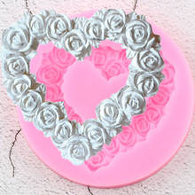 Heart Shaped Rose Wreath Silicone Molds DIY Wedding Fondant Cake Decorating Tools Cupcake Topper Candy Chocolate Gumpaste Moulds 2024 - buy cheap