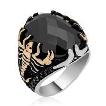 Original silver , Black Stone Scorpion Male ,Ring, Good Quality and Affordable Stony ,Rings Types 2024 - buy cheap