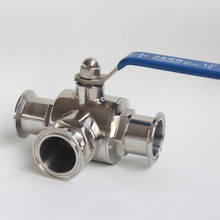 3 way stainless steel ball valve 2" (51mm) tri-clamp connection 2" 2024 - buy cheap
