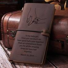 Diário de couro feito à mão, caderno de couro personalizado para viajantes, caderno de couro gravado, diário de viagem 2024 - compre barato