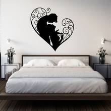 Sweet Couple In Heart Wall Sticker Decal Wedding Sticker Home Bedroom Wall Art Decoration A00689 2024 - buy cheap
