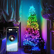 Árvore de natal decoração luz inteligente personalizado led luzes da corda telefone app controle luz para a festa de natal do jardim decoração de casamento 2024 - compre barato