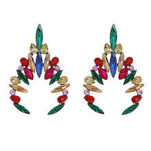 ZHINI Bohomia Colorful Crystal Dangle Earrings for Women 2020 New Brand Elegant Rhinestone Drop Earring Statement Jewelry 2024 - buy cheap