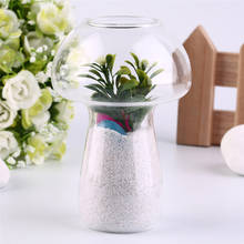 Стеклянная ваза в форме гриба, стеклянный контейнер для террариума, Цветочный декор для домашнего стола, современный стиль, украшения 2024 - купить недорого