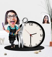 Reloj de mesa personalizado para mujer, caricatura de peluquería, baratija de madera, regalo Simple moderno fiable, diseño especial, buena calidad, sorpresa, amor 2024 - compra barato