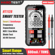 Smartphhone-multímetro profissional ht112b, 6000 contagens, ac/dc, medidor de voltagem, lanterna, luz de fundo, tela grande 2024 - compre barato