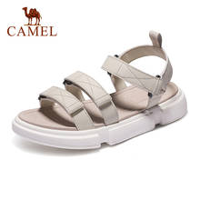 Camel sandálias esportivas femininas para verão, sandália casual com fundo macio, antiderrapante, plana, de velcro, para praia, novo estilo, 2021 2024 - compre barato