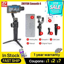 ZHIYUN Smooth 4 3 оси смартфон ручной шарнирный стабилизатор для камеры штатив «стедикам» для iphone 6 X Экшн-камера Huawei P20 Pro Gopro4 спортивной экшн-камеры SJCAM 2024 - купить недорого