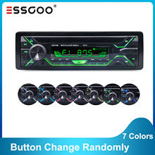 Essgoo-Radio estéreo con Bluetooth para coche, reproductor MP3 automotriz, 1 Din, 4x60W, compatible con FM, AUX, TF, 7 colores, cambio de música 2024 - compra barato