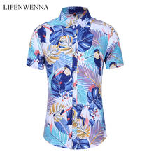 2020 Casual Shirt Men's Summer Shirt New Fashion Flower Prin Short Sleeve Shirts Mens Plus Size Beach Hawaiian Shirt 5XL 6XL 7XL 2024 - buy cheap