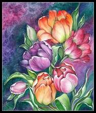 Colorful Tulips - Counted Cross Stitch Kits - DIY Crafts Handmade Needlework Embroidery 14 ct Cross Stitch Sets Xstitch Color 2024 - buy cheap