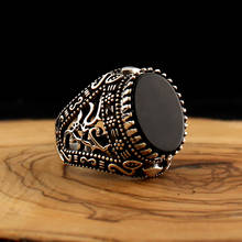925 Sterling Silver Natural Stone Ring For Men Onyx Agate Zircon Stones Jewelry Fashion Vintage Gift Mens Accessory All Size 2024 - buy cheap