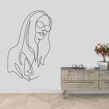 Homem em linha de vidro arte parede minimalista decalque estética decoração do quarto casa removível a002218 2024 - compre barato