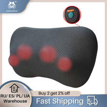 JinKaiRui-almohada masajeadora Shiatsu para cuello y hombros, masajeador profundo con calor, dispositivo para aliviar el dolor de espalda y hombros 2024 - compra barato