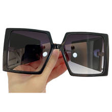 Marca de luxo óculos de sol oversized quadrado feminino masculino espelho lente gradiente óculos gafas sol mujer 2024 - compre barato