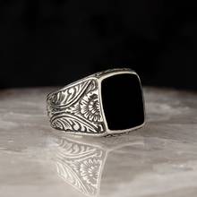 Custom Carved Enamel 925 Sterling Silver Men 'S Ring 2024 - buy cheap