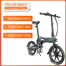 FIIDO-Bicicleta Eléctrica D2S, ciclomotor plegable de 16 pulgadas, 36V, 7,8 Ah, 250W, 25 km/h, máximo 50KM, [EU US PL Direct] 2024 - compra barato