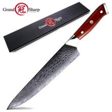 Faca de cozinha damasco 9.5 ", faca para corte de chef 67 camadas vg10, aço japonês de damasco, cabo de madeira jacarandá, ferramentas profissionais 2024 - compre barato