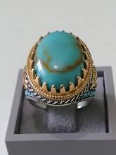 925 Sterling Silver Ring With Stone For Men Turquoise Gemstone Gift For Him Men's Rings Handmade Turkish Jewelry 2024 - buy cheap