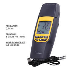 Ultrasonic Medidor Da Espessura de Tester Bitola Métrica 1.2 ~ 220 milímetros de aço de cobre de alumínio de vidro ferro plásticos Velocidade Digital LCD 2024 - compre barato