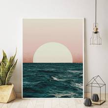 Ocean Sunset Landscape Print Coastal Decor Scandinavian Style Poster Modern Abstract Wall Art Canvas Painting Home Wall Decor 2024 - buy cheap