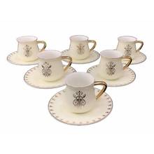 DOLBOVI-Juego de café de porcelana, 12 piezas, para 6 personas, FKR-1258, color crema, diseño dorado, modelo nuevo tazas taza tazas de cafe creativas vasos de vidrio taza cafe juego de te tazas de cafe ceramica taza ca 2024 - compra barato