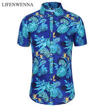 Camisa de manga corta con estampado Floral para hombre, camisa hawaiana de talla grande 5XL, 6XL, 7XL, con flores, para playa 2024 - compra barato