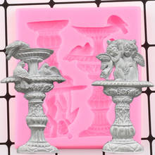 Vintage Fountains Silicone Molds DIY Angel Birds Wedding Fondant Cake Decorating Tools Candy Clay Chocolate Gumpaste Moulds 2024 - buy cheap