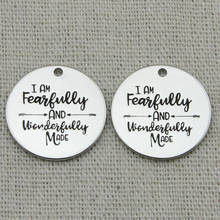 I AM fearful AND wonderful MADE-Colgante grabado en Salmo, dijes personalizados, colgantes, abalorios de brazalete, 5 unids/lote 22mm 2024 - compra barato