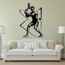 Tennis Player Guy Silhouette Wall Sticker Decal Tennis Sports Sticker Home Bedroom Wall Art Decoration A0068449 2024 - buy cheap