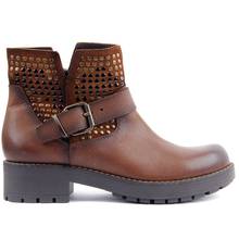 Sail Lakers-Tan Women Genuine Leather Boots Autumn Winter 2024 - buy cheap