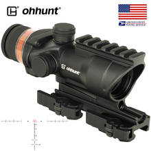 OHHUNT4X32 Rifle Scope Green Fiber Optic Illuminated Reticle With Top Rail Quick Detach Mounts Diopter Adjustment 2024 - buy cheap
