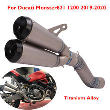 Sistema de Escape para motocicleta, silenciador de punta de Escape de aleación de titanio para Ducati Monster 821, 1200, 2019, 2020 2024 - compra barato