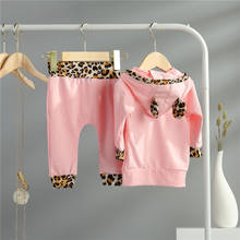 Cute Pink Baby Girls Clothes Newborn Infant Bebek Hooded Sweatshirt Tops+Pants Leopard 2pcs Outfits Tracksuit Kids Clothing Set 2024 - buy cheap