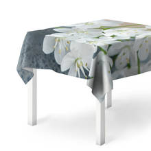 Toalha de mesa 3d flores brancas 3 2024 - compre barato