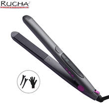 Plancha de pelo plana de turmalina para mujer, rizadores de pelo 2 en 1 con pantalla LCD de cerámica, calentamiento rápido, PTC 2024 - compra barato