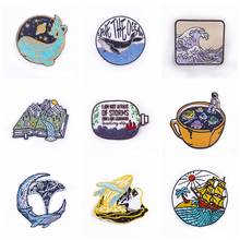 Diy Outdoor Landscape Patch Sticker Sewing Badge Embroidered Patches For Clothing Applique Stripe Patch Inon Patch On Clothes 2024 - buy cheap