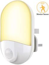 Luz LED nocturna con Sensor de movimiento, lámpara de pared con enchufe para dormitorio, escaleras, UE, Reino Unido 2024 - compra barato
