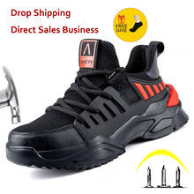 XPUHGM Brand Men Light Sneaker Indestructible Steel Toe Soft Anti-piercing Work Boots Breathable Mesh Safety Shoes Plus Size 2024 - buy cheap