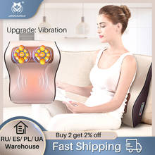 Jinkairui travesseiro de massagem, de vibração grande, 3 em 1, de ombro, pescoço, suporte de massagem, para as costas, alívio de dor, melhor presente, dropshipping 2024 - compre barato