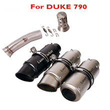 Slip on Motorcycle Exhaust Connecting Link Tube Muffler Silencer Escape Tip Exhaust System  Modified  for   DUKE 790 2024 - buy cheap