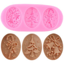 3D Christmas Tree Bell Bows Silicone Mold Christmas Cupcake Topper Fondant Cake Decorating Tools Candy Chocolate Gumpaste Moulds 2024 - buy cheap