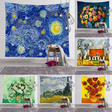 Van Gogh-tapiz de pintura al óleo para decoración de pared del hogar, manta colgante de playa, Alfombra de pared artística, cabecera, paño de fondo colgante 2024 - compra barato