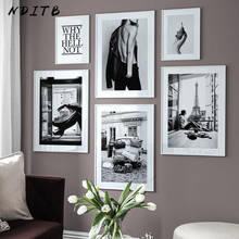 Sexy Girl Black White Canvas Painting Fashion Photography Poster Nordic Print Modern Wall Art Picture Living Room Decoration 2024 - buy cheap