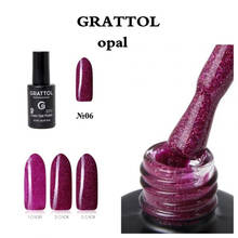 GRATTOL Professional Nail Opal 06 Art Semi Permanent  UV Lacquer Hybrid  Glitter Platinum Nail Polish Gel Varnish L 2024 - buy cheap