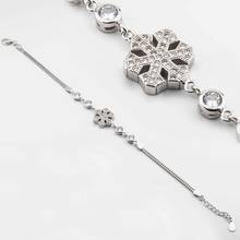 925 Sterling Silver Bracelet with Solitaire and Snowflake Design 2024 - buy cheap