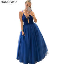 Hongfuyu-vestido de baile de tule, sexy, 2021, vestido de baile, alças espaguete, longo comprimento do chão, vestidos de festa de noite, ocasião formal 2024 - compre barato