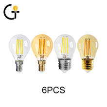 4w G45 Retro Edison Filament Bulb E14 E27 Bombillas 220v Vintage Lamp 6pcs/lot 2700k Gold 4000k Clear Glass Inner Decoration 2024 - buy cheap